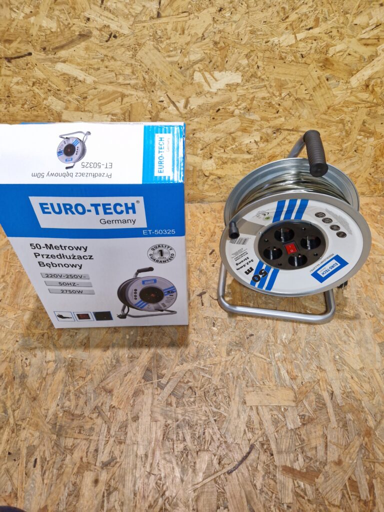 Przedłużacz bębnowy 50m 3×2,5 Euro TECH 2750 wat