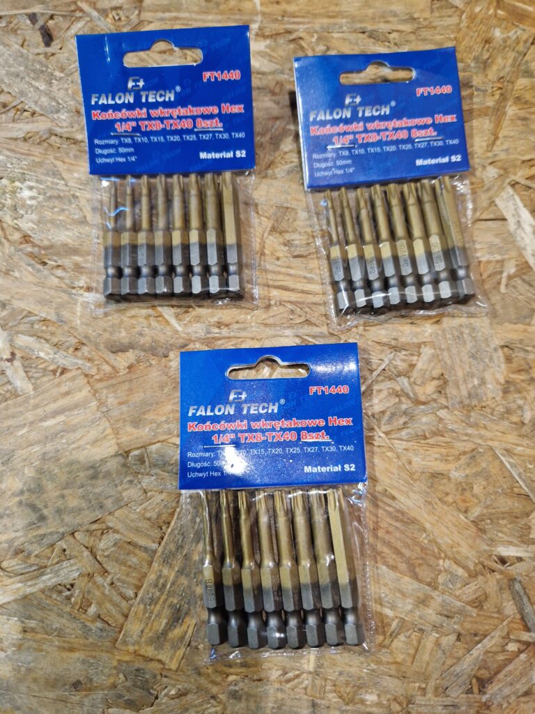 Zestaw bitów TORX 1/4″ TX8-TX40 8sz