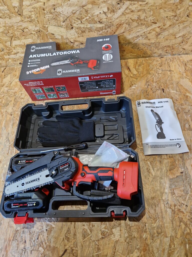 PIŁA ŁAŃCUCHOWA PILARKA AKUMULATOROWA 24V 2 X AKU MINI GAŁĘZIÓWKA