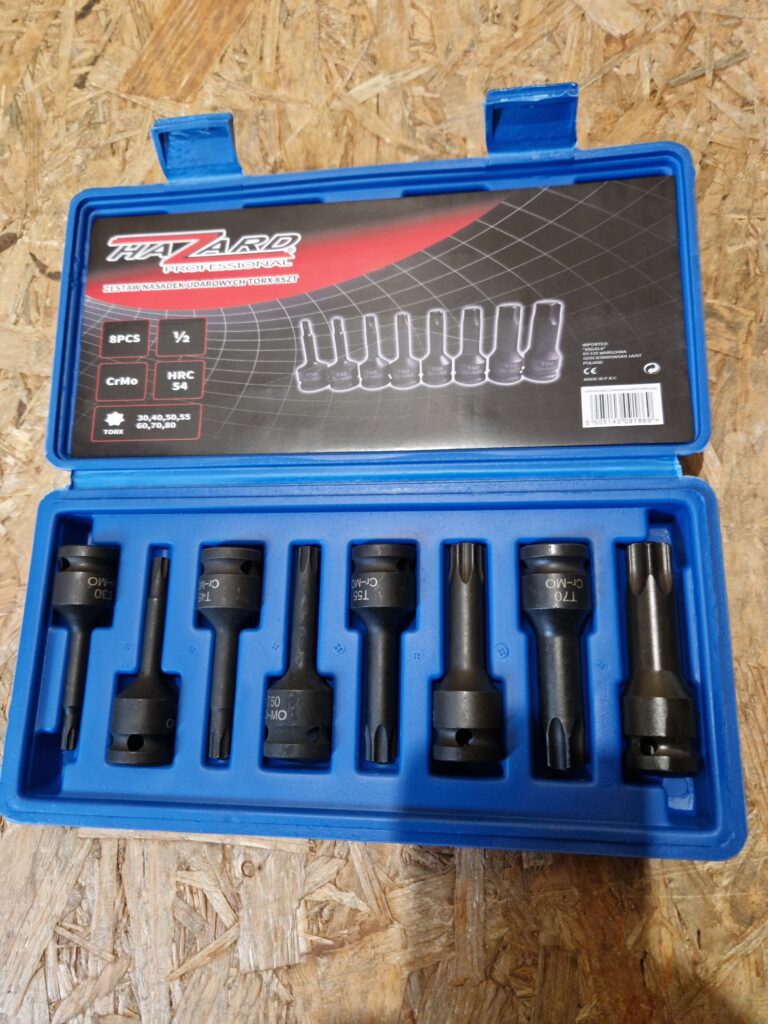 Zestaw 8szt nasadek trzpieniowych do kluczy udarowych