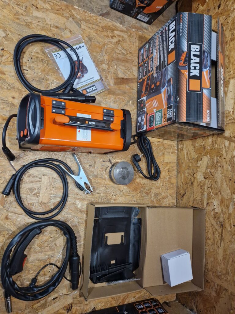 ZESTAW SPAWARKA MIGOMAT MIG FCAW MMA 250A FLUX GAZ PODŚWIETLENIE BLACK