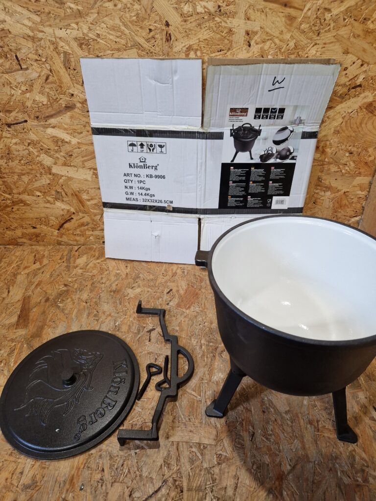 KOCIOŁEK ŻELIWNY 10L EMALIOWANY MYŚLIWSKI GARNEK WĘGIERSKI OGNISKO GRILL