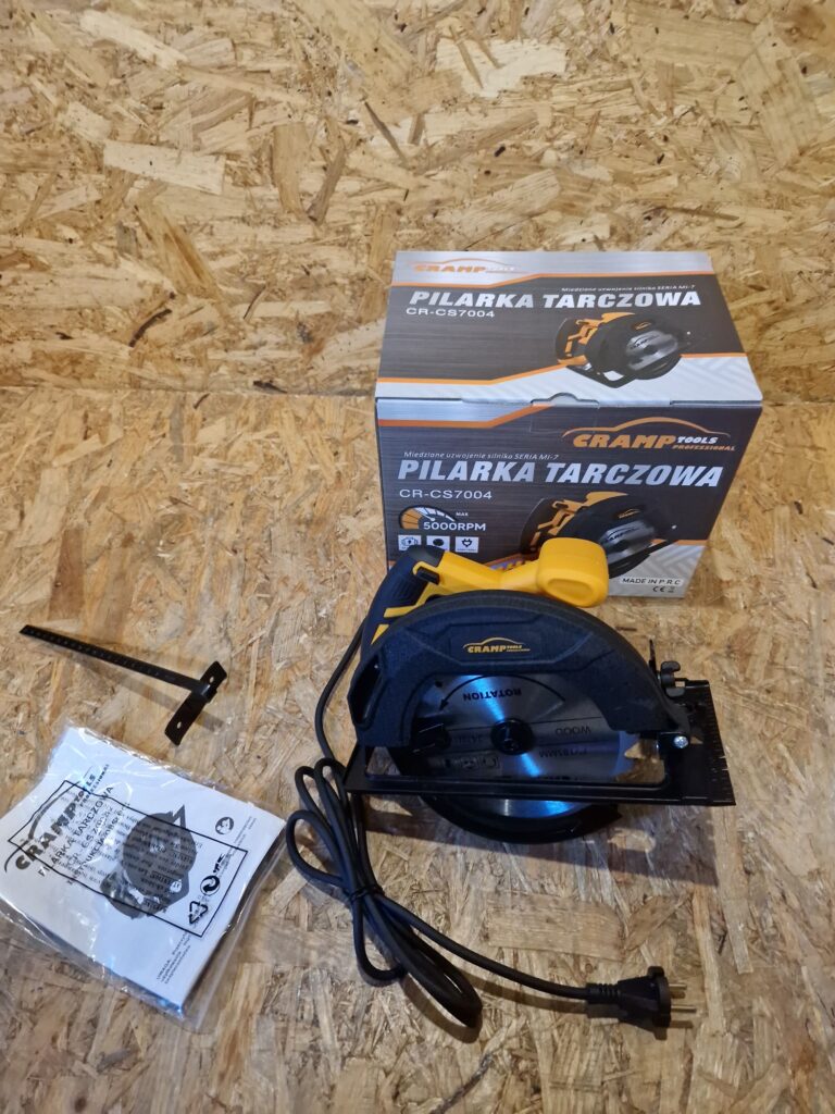 Ręczna pilarka tarczowa CRAMP CS7004 o mocy 1300 W i średnicy tarczy 185 mm