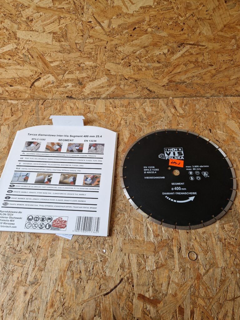 Tarcza Diamentowa do Betonu 400×25,4mm INTER-VIS Segmentowa