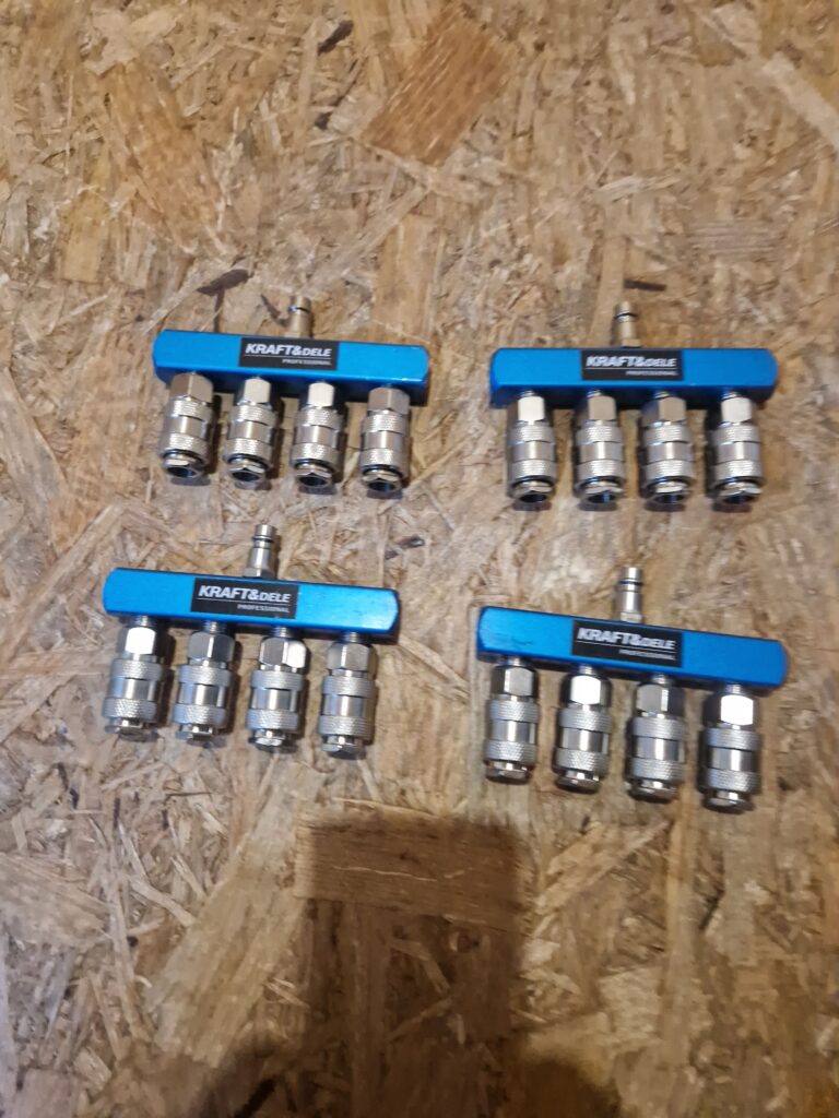 Rozdzielacz pneumatyczny 1/4″ Kraft&Dele KD2166 czwórnik